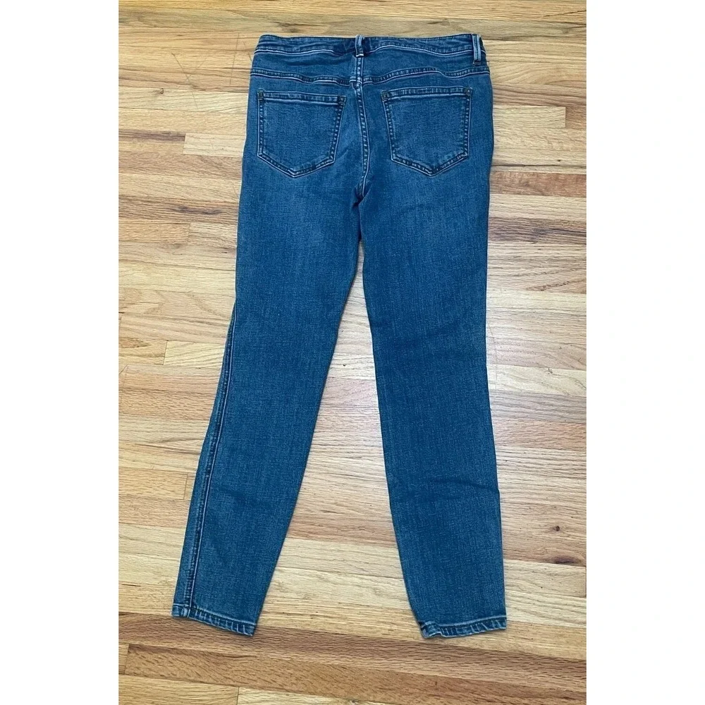 Free People Women's 27 Blue‎ Jeans Denim Cotton Skinny Leg Medium Wash Stretch